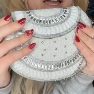 Elegant Silver and White Crossbody Bag